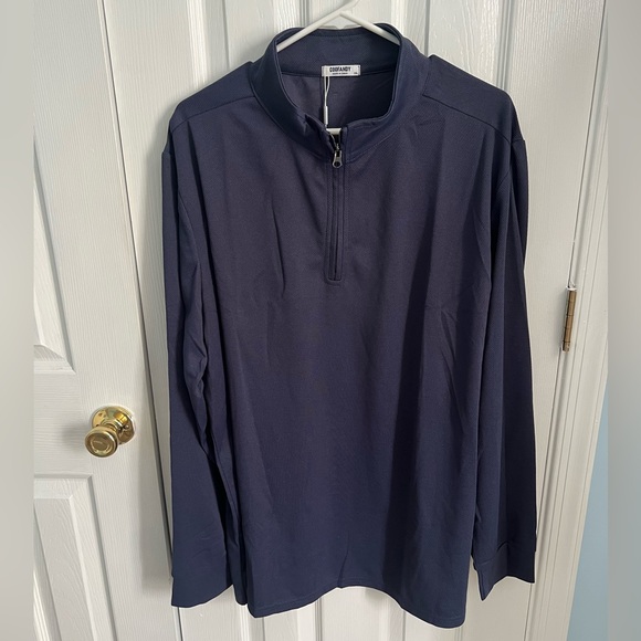 Coofandy Other - NWT Coofandy Men's XXL Navy Blue Quarter Zip Long Sleeve Pullover Jacket